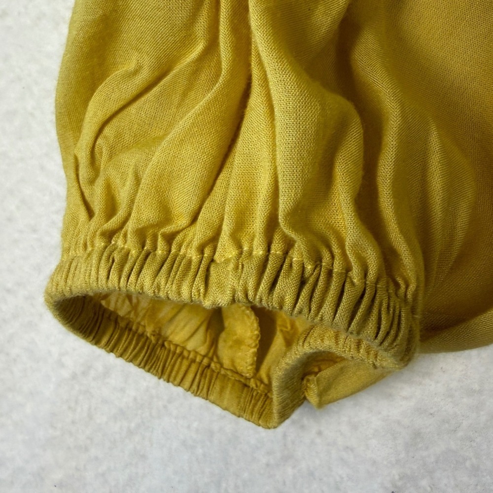 Blank London Yellow Crochet Lace Embroidered Boho Blouse Womens Large Mustard - Picture 2 of 9